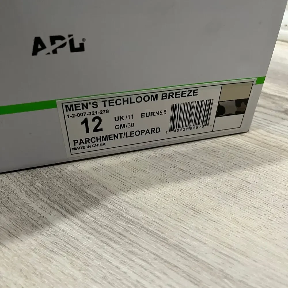 New APL Techloom Breeze Parchment Leopard Athletic Sneakers Mens Size 12
